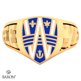 Crest Shield Signet Class Ring (Gold Durilium, 10kt Yellow Gold)