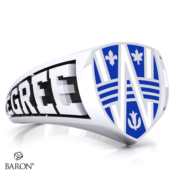 Crest Shield Signet Class Ring (Durlium, Sterling Silver, 10kt White Gold)
