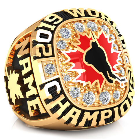 Team Canada- Ball hockey Ring - Design 2.1 (Gold Durilium)
