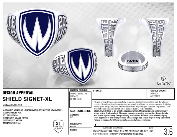 Windsor Lancers - Athlete of the Year - 2021-2022 Payment