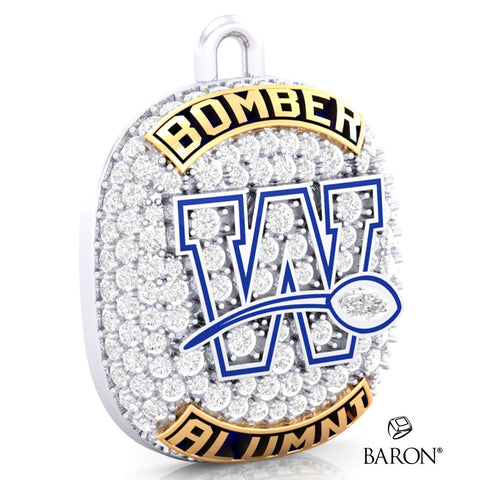 Winnipeg Blue Bomber Alumni Ring Top Pendant - Cheer- Design 7.31