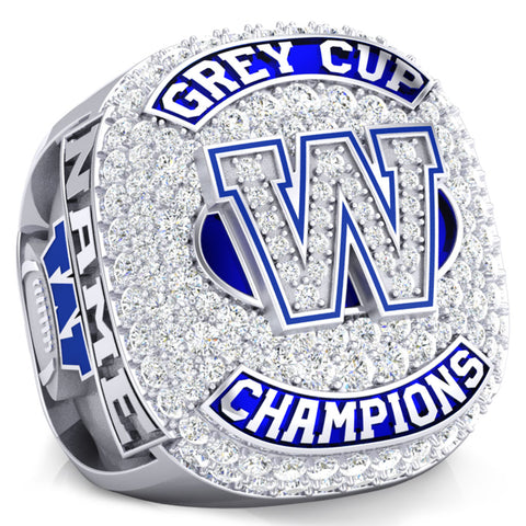 Winnipeg Blue Bombers -1990 Grey Cup Commemorative Ring - Design 1.10A (Durilium / 6KT Gold / 10KT Gold)