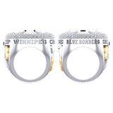 Winnipeg Blue Bombers Alumni 30th Anniversary 1988 Grey Cup Celebration Ring - Design 2.6 (Gold Durilium / 6KT Gold / 10KT Gold)