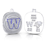 Winnipeg Blue Bombers Alumni Grey Cup Commemorative Ring Top Pendant - Design 2.8 (Durilium / 6KT Gold / 10KT Gold)