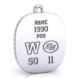 Winnipeg Blue Bombers -1990 Grey Cup Commemorative Ring Top Pendant - Design 1.13 (Durilium w/ Gold Durilium / 6K Gold / 10K Gold)