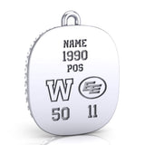Winnipeg Blue Bombers Alumni Grey Cup Commemorative Ring Top Pendant - Design 2.8 (Durilium / 6KT Gold / 10KT Gold)