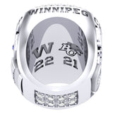 Winnipeg Blue Bombers Alumni 30th Anniversary 1988 Grey Cup Celebration Ring - Design 2.6(Durilium / 6KT Gold / 10KT Gold)
