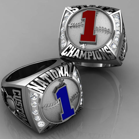 Championship Baseball Ring with Glass Enamel