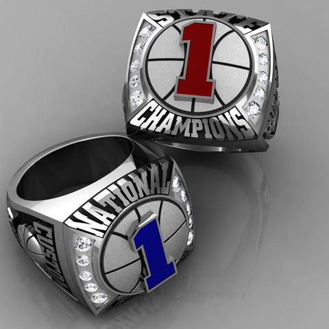 Championship Basketball Ring with Glass Enamel