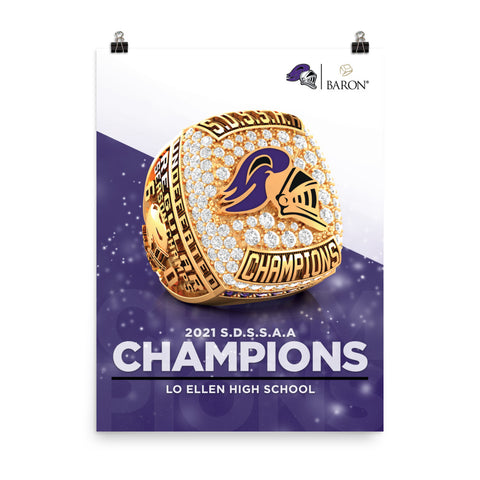 Lo Ellen High School Football 2021 Championship Poster