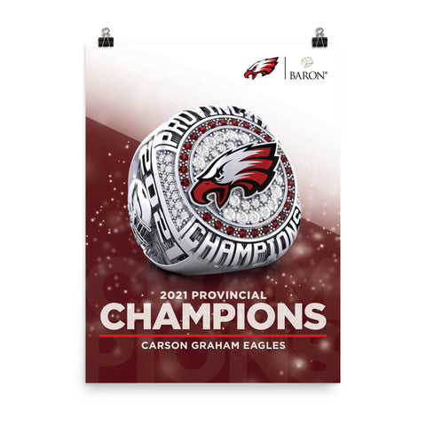 Carson Graham Eagles Football 2021 Championship Poster