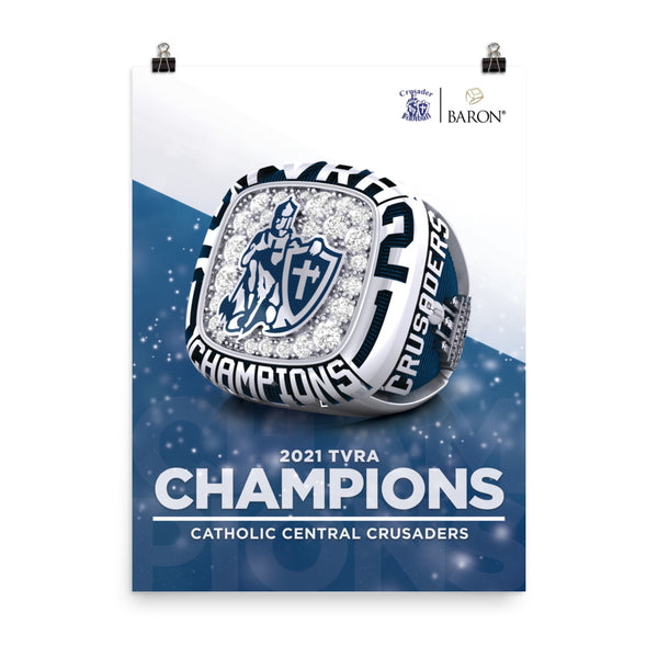 Catholic Central Crusaders Football 2021 Championship Poster