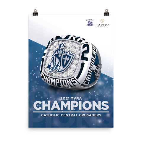 Catholic Central Crusaders Football 2021 Championship Poster