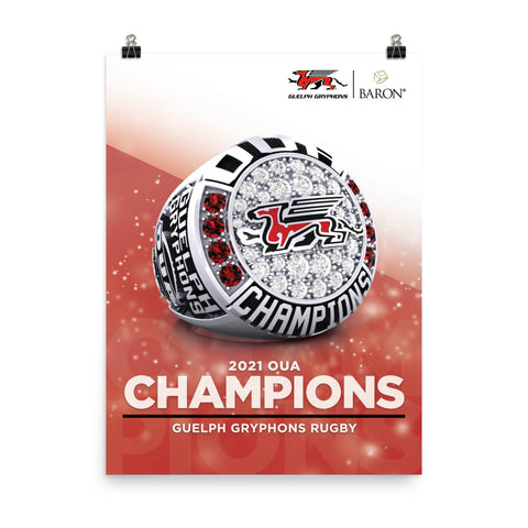 Guelph Gryphons Rugby 2021 Championship Poster