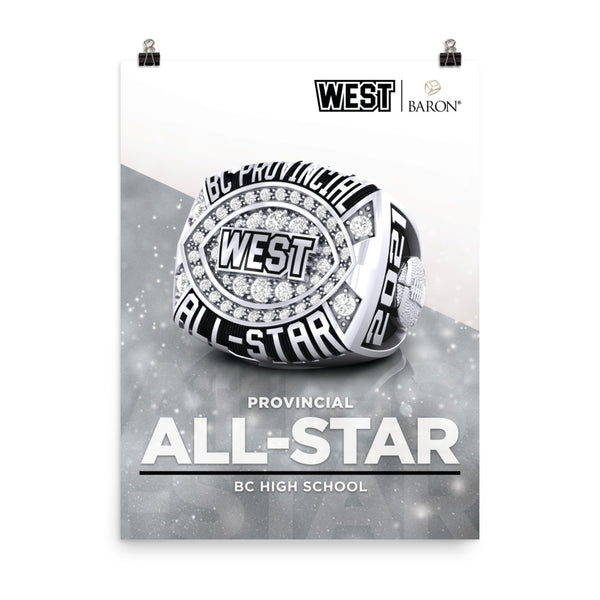 BC High School Provincial All-Star West Championship Poster (Durilium)