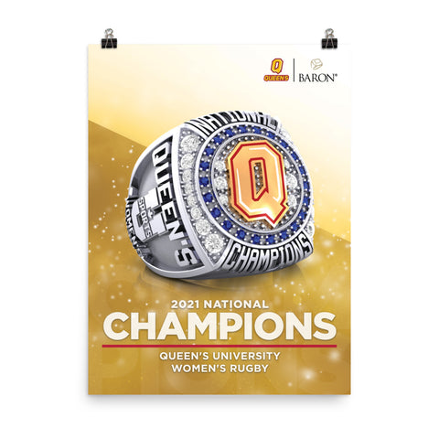 Queen's University Womens Rugby 2021 Championship Poster