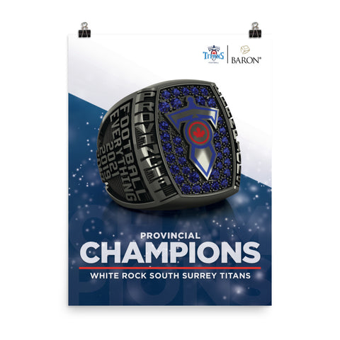 White Rock South Surrey Titans Football 2021 Championship Poster (DESIGN 5.9)