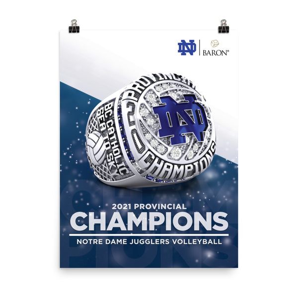 Notre Dame Jugglers Volleyball 2021 Championship Poster