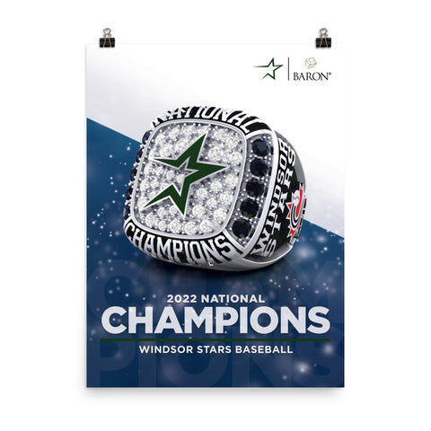 Windsor Stars Baseball 2022 Championship Poster