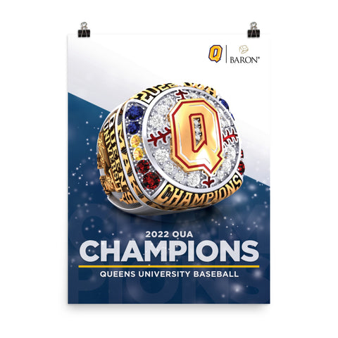 Queens University Baseball 2022 Championship Poster