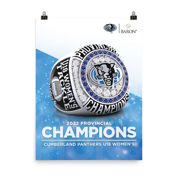 Cumberland Panthers U18 Women's 2022 Championship Poster