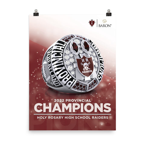 Holy Rosary High School Raiders Football 2022 Championship Poster