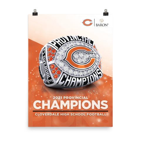 Cloverdale High School Football 2021 Championship Poster
