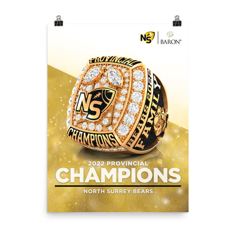 North Surrey Bears Football 2022 Championship Poster