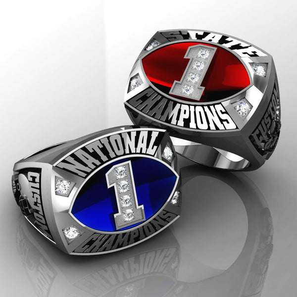 Championship Football Ring with Glass Enamel