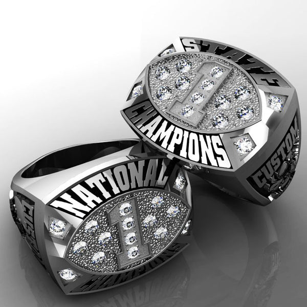 Championship Football  Ring with Cubics