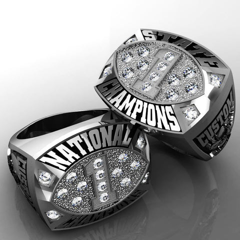 Championship Football  Ring with Cubics